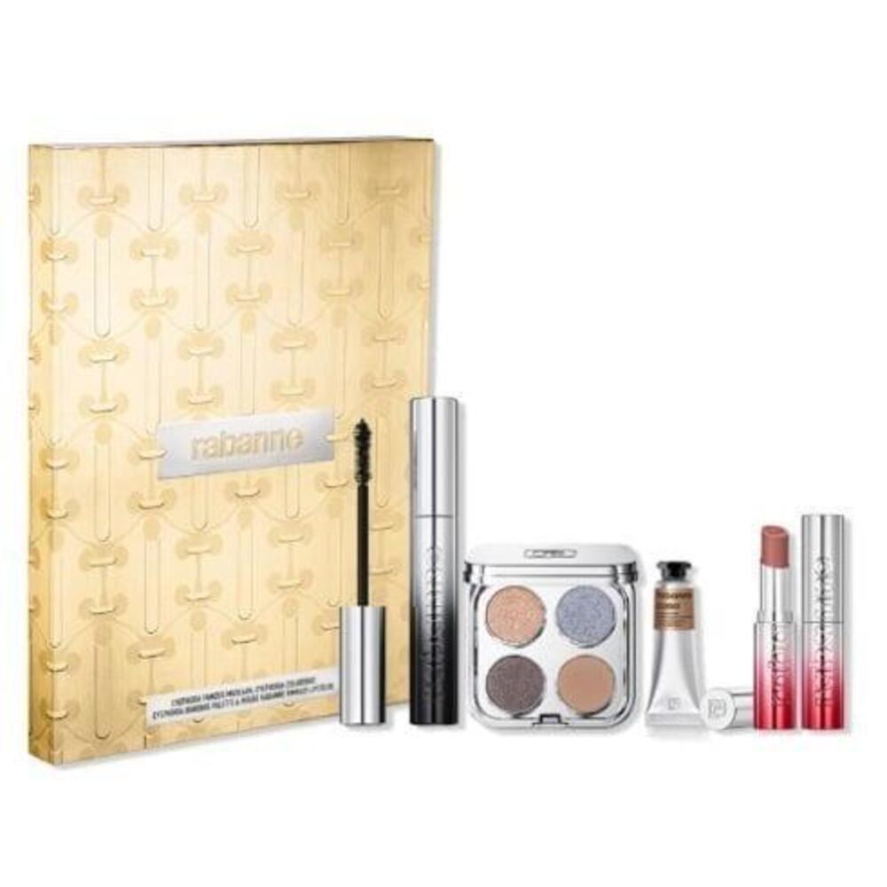 Rabanne Best Sellers 4 Piece Gift Set eyeshadow mascara lipstick eye tint palett